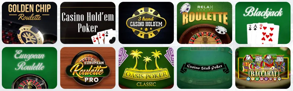 Bordspill på BIG LUCKY CASINO